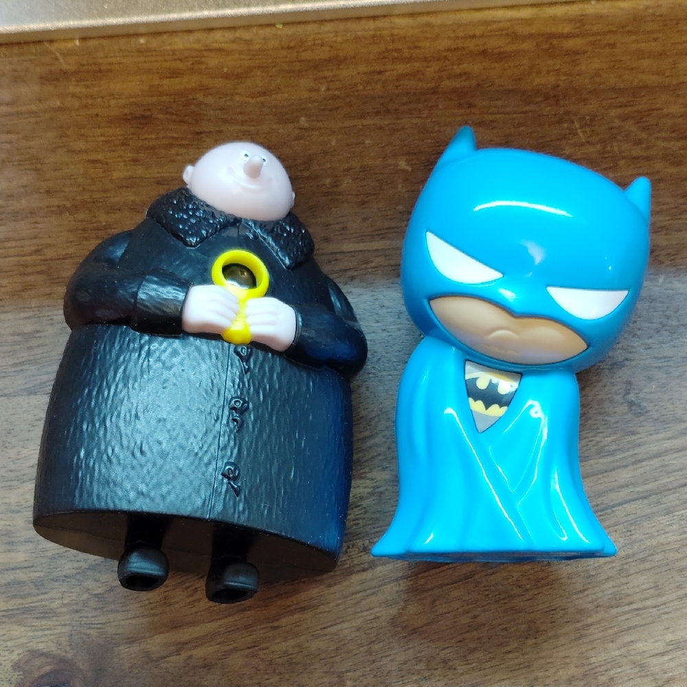 Blue Batman Vinyl Figure & Addams Family Uncle Fester Figure Set